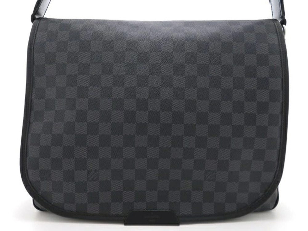 LOUIS VUITTON Daniel Shoulder Bag Damier Graphite Black